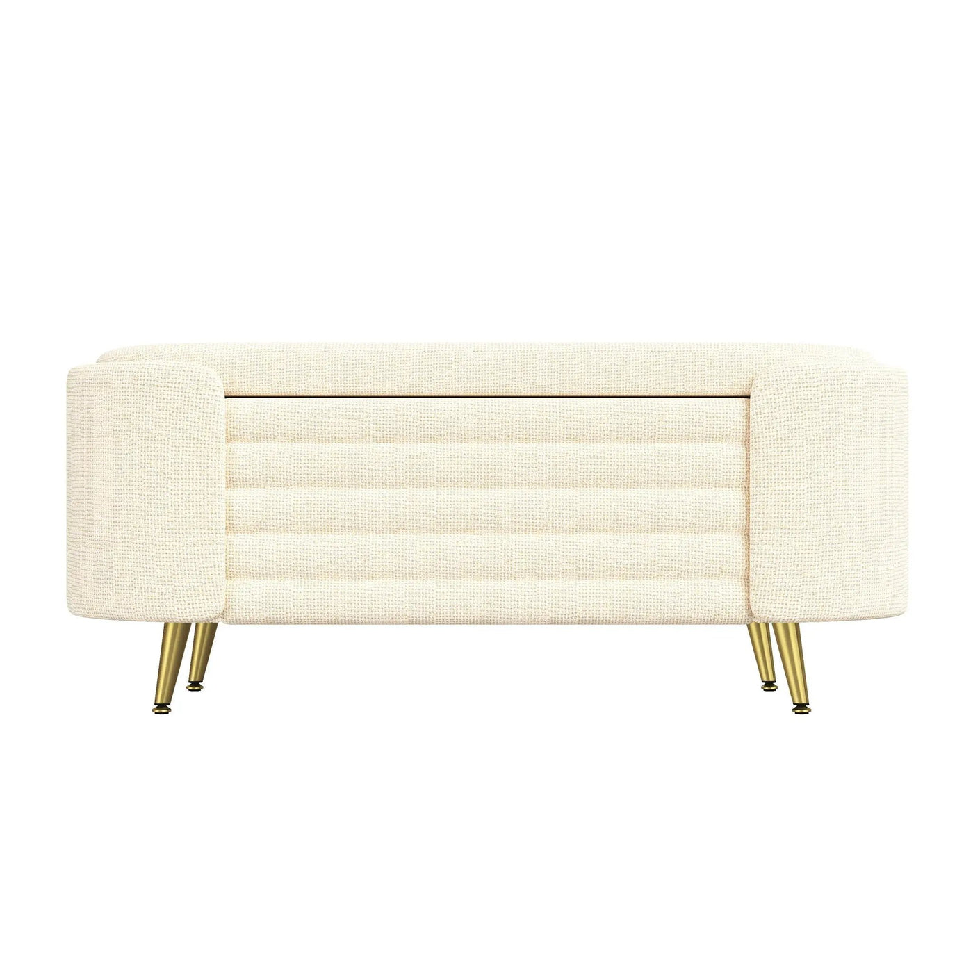 Modern Oval Storage Ottoman With Upholstery by HouseOfZazla