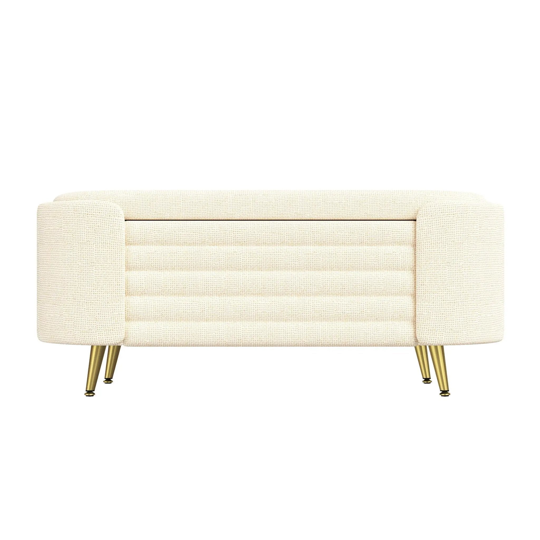 Modern Oval Storage Ottoman With Upholstery by HouseOfZazla