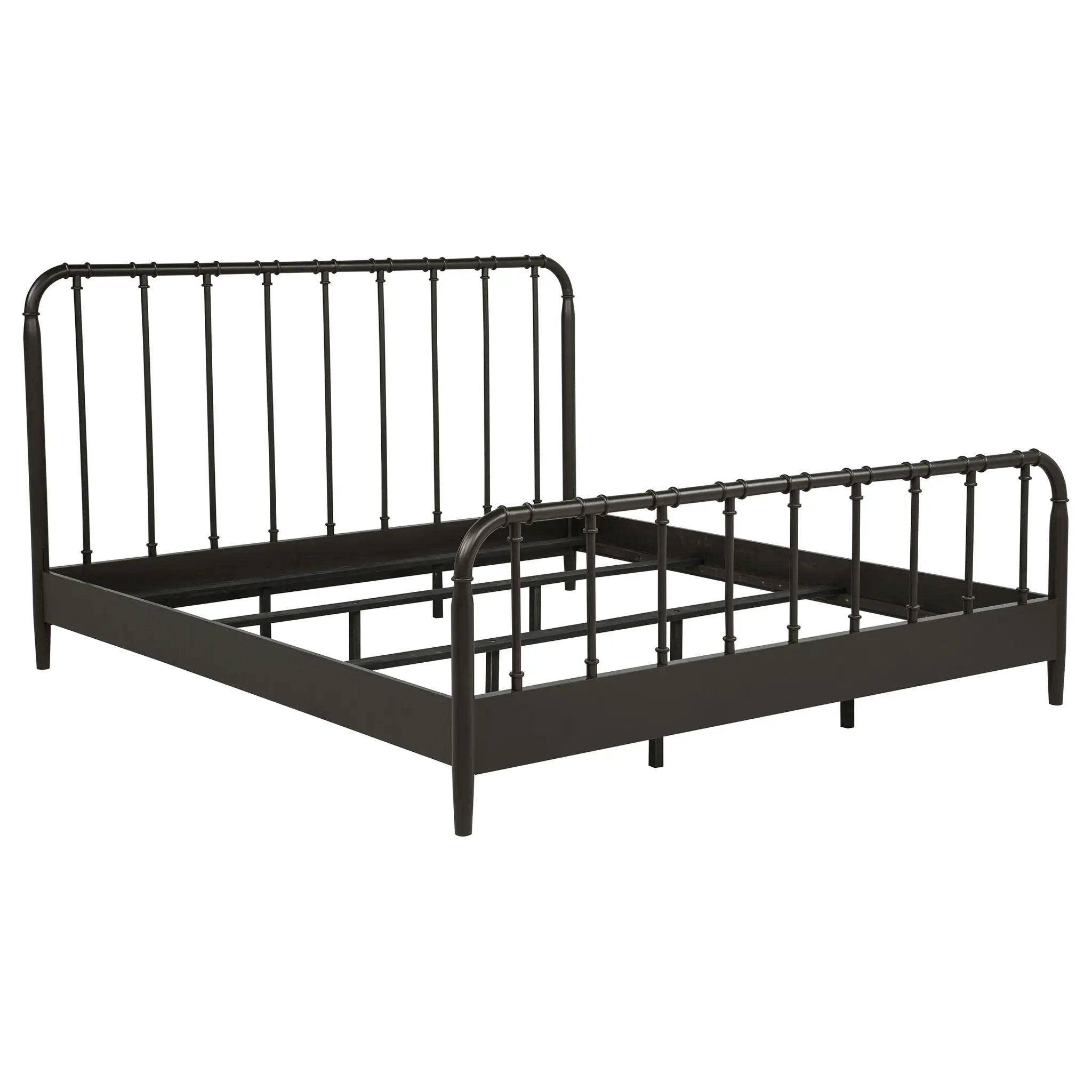 Rocco All Wood Water Pipe Open Frame Eastern King Bed Dark Bronze by Unique Piece Furniture