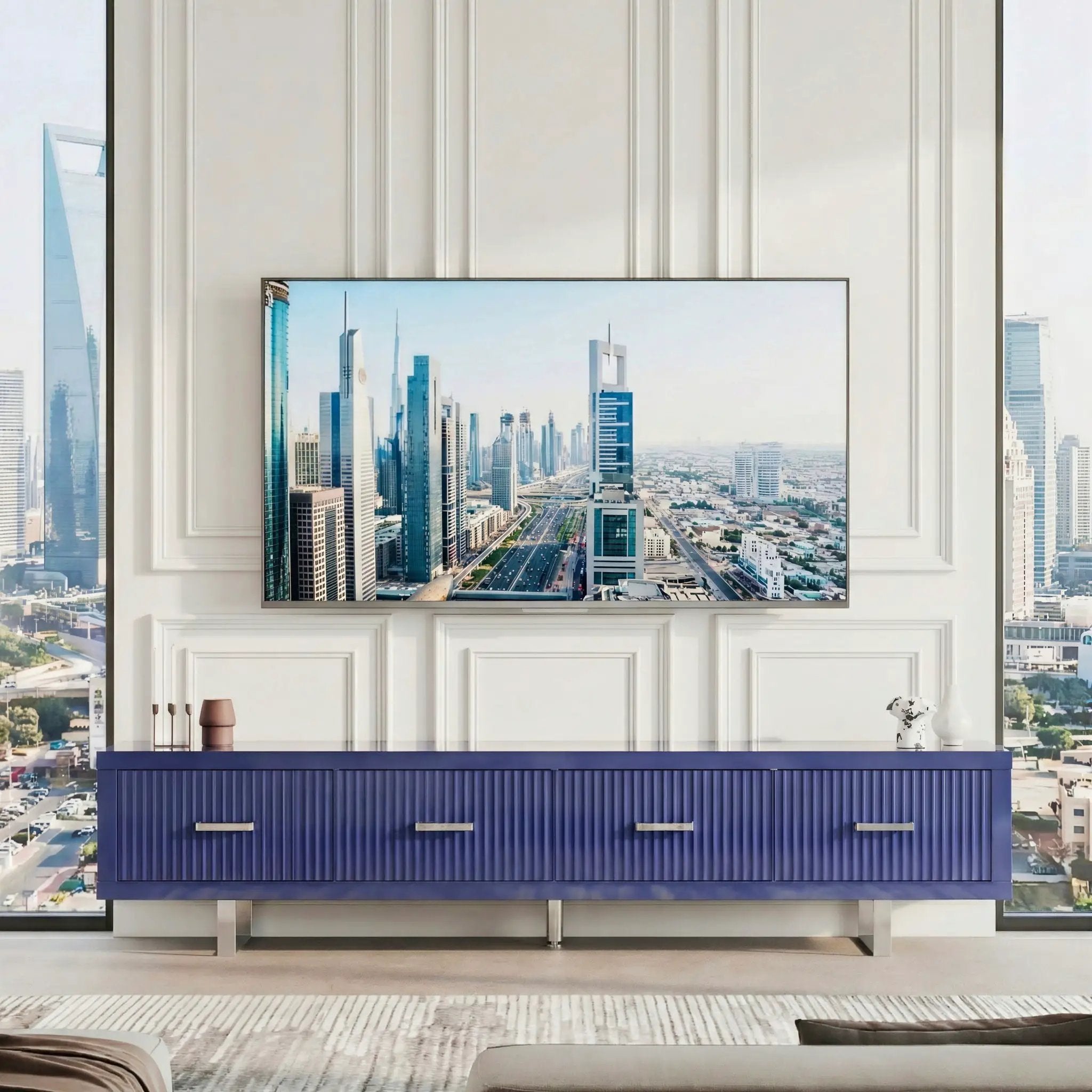 TV Stand With Slatted Drawers