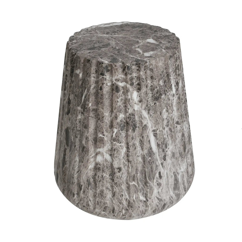 Outdoor Cleme Carved Side Table, Brown End Table by HouseOfZazla