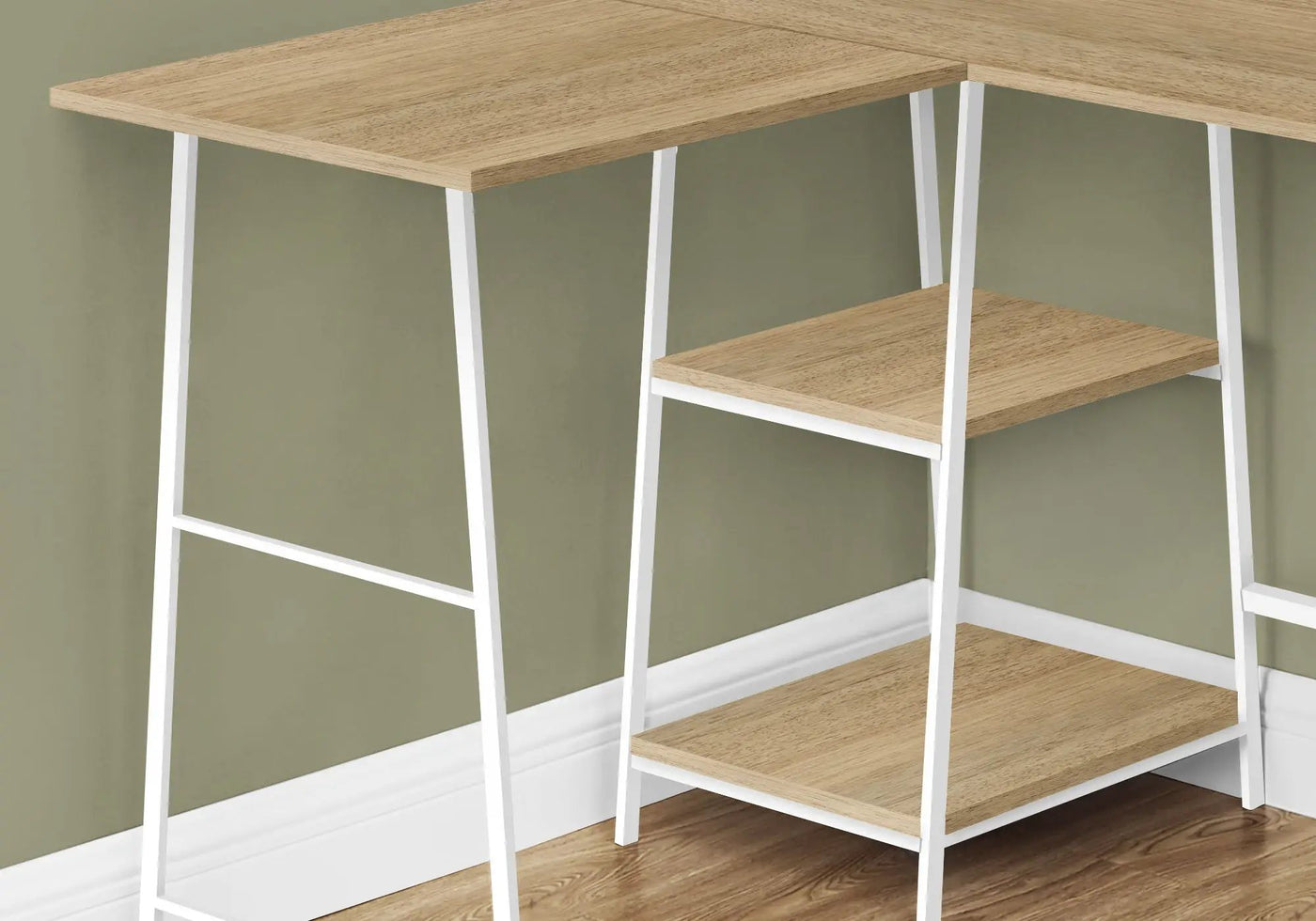 L-Shape Computer Desk with Storage Shelves by HouseOfZazla