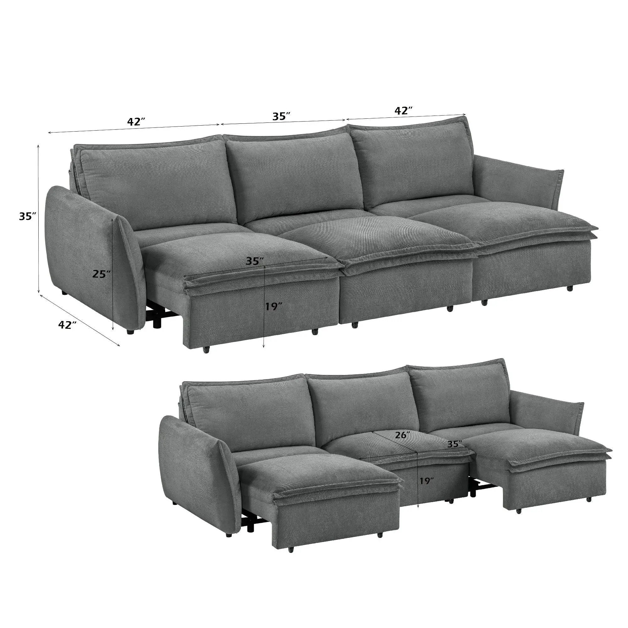 Eaden - Power Sofa With Sleeper - Gray by HouseOfZazla
