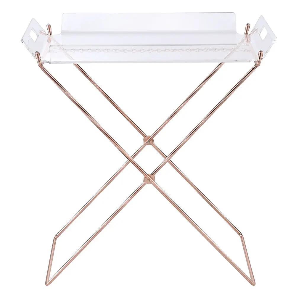 Cercie - Tray Table - Clear Acrylic & Copper by Unique Piece Furniture