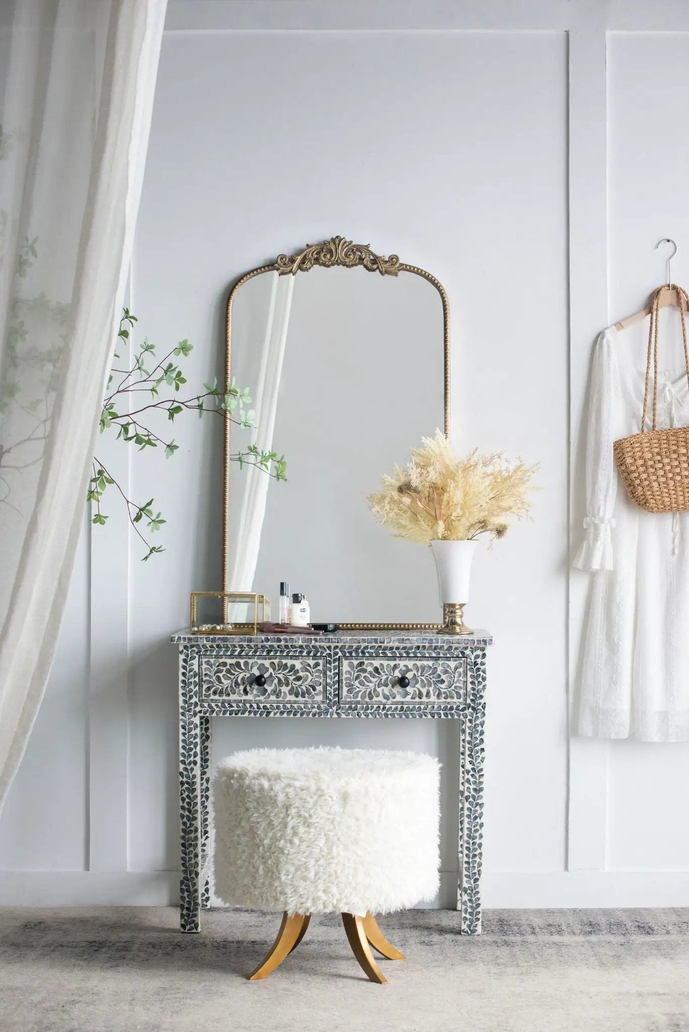 Arch Mirror, Baroque Inspired Wall Decor For Bathroom, Bedroom, Living Room by Unique Piece Furniture
