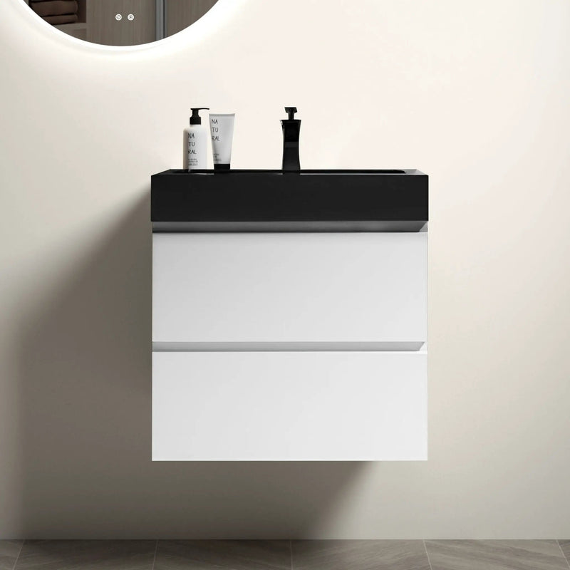Alice - Bathroom Vanity With Large Storage, Sink Wall Mounted Floating Bathroom Vanity For Modern Bathroom, One-Piece Sink Basin Without Drain And Faucet by Unique Piece Furniture