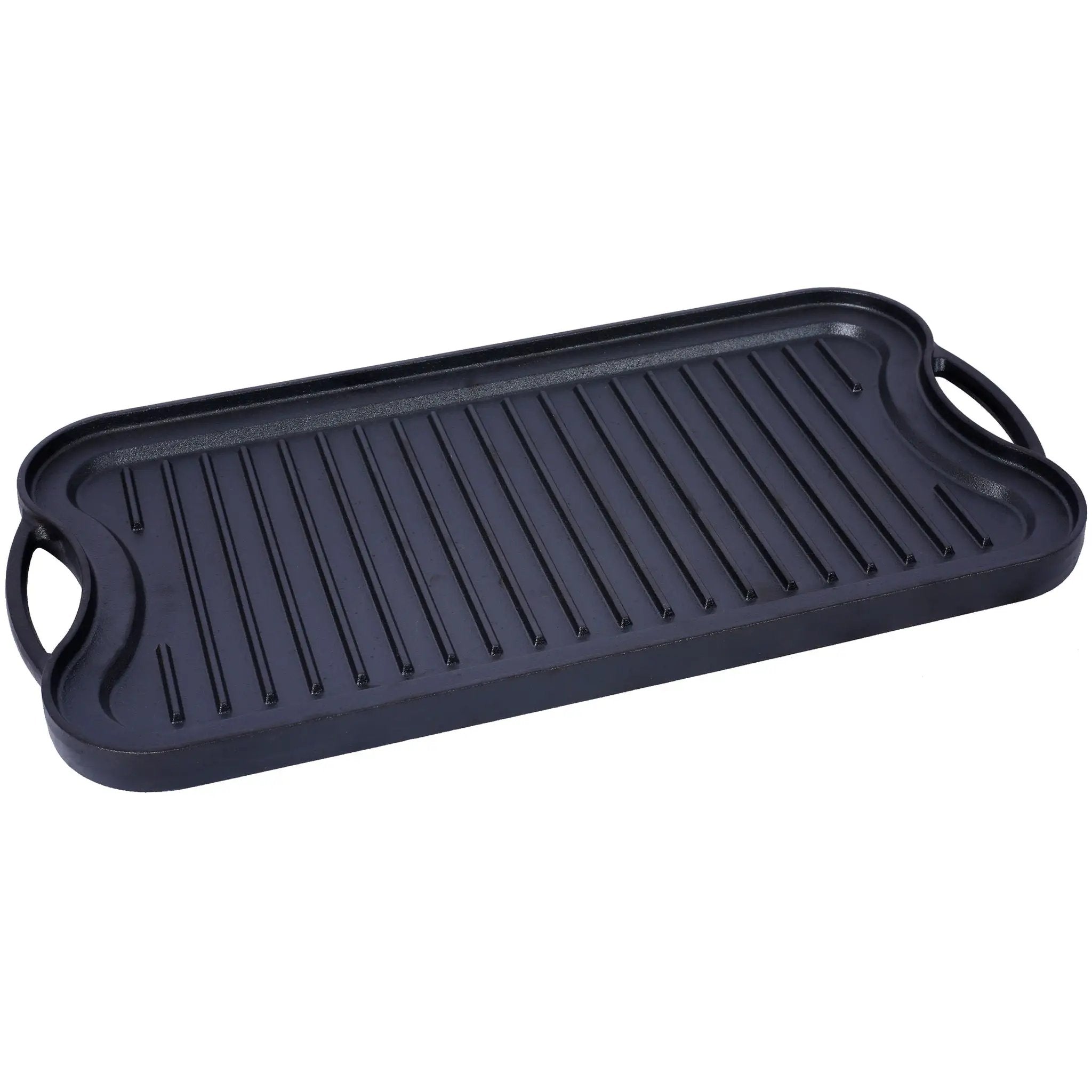 Pre Seasoned Cast Iron Reversible Rectangular Grill / Griddle - Black by HouseOfZazla