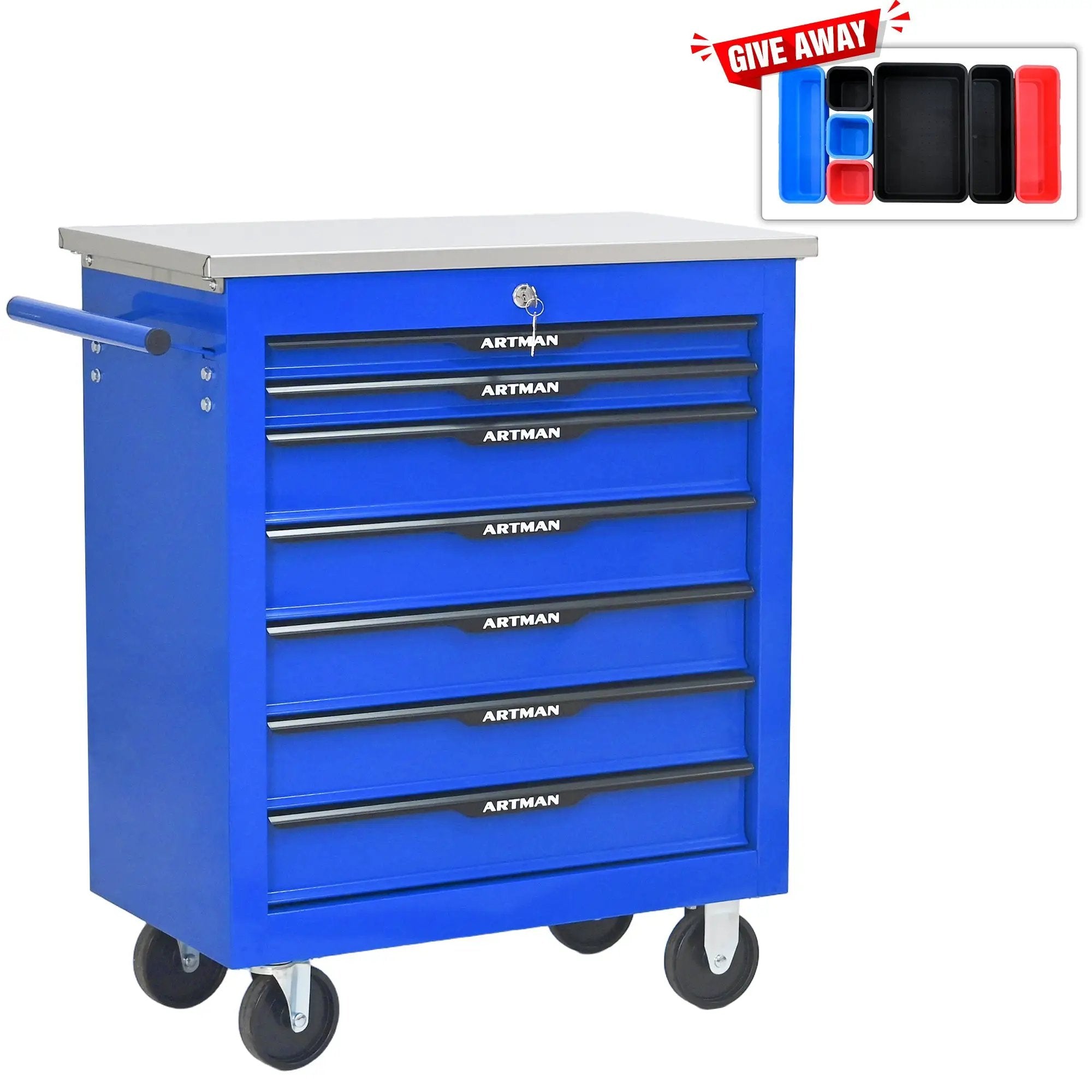 7 Drawers Multifunctional Tool Cart with Wheels by HouseOfZazla