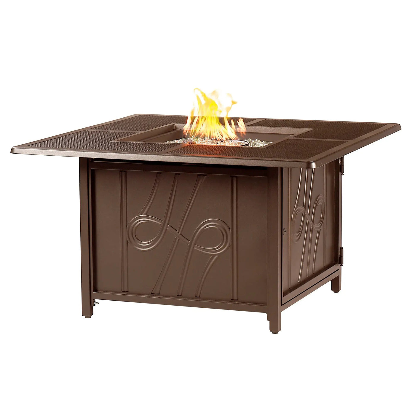 Aluminum 42-in Square Propane Fire Table with Beads, Covers and Lid by Sharicks