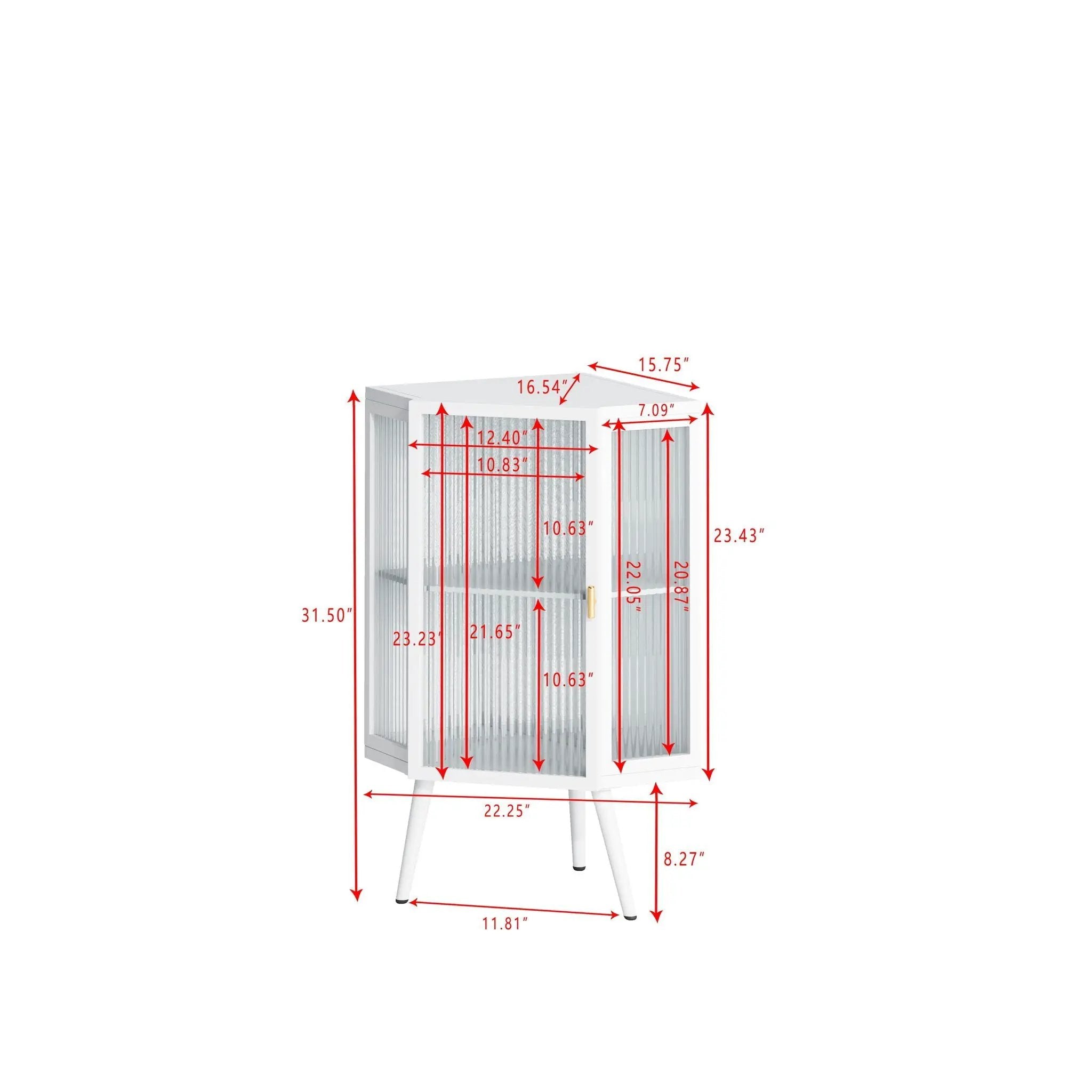 Corner Cabinet With Door And Shelves For Bathroom - White by HouseOfZazla