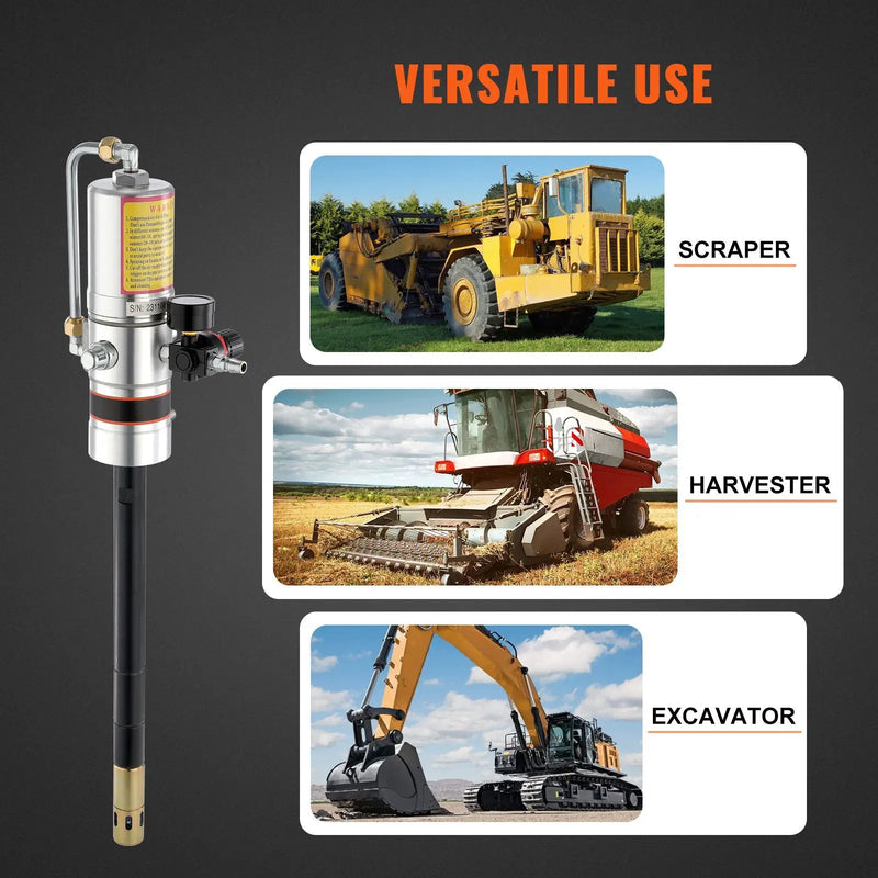 VEVOR Air Operated Grease Pump with 13 ft Hose and 360° Swivel Gun by HouseOfZazla