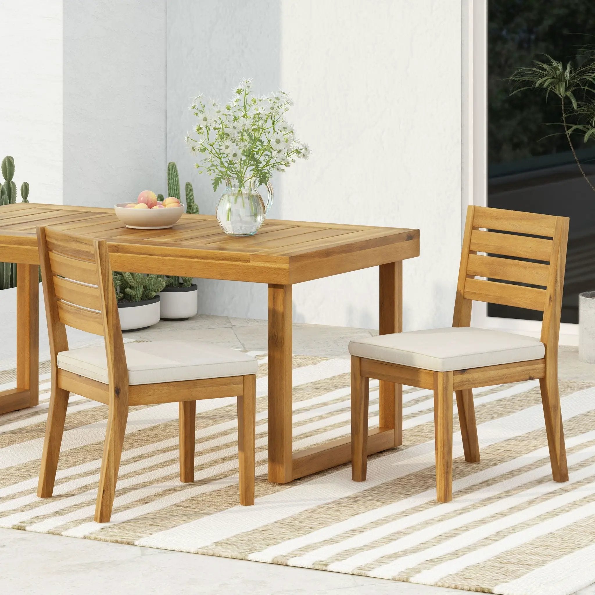 Outdoor Armless Dining Chair With Cushions by HouseOfZazla