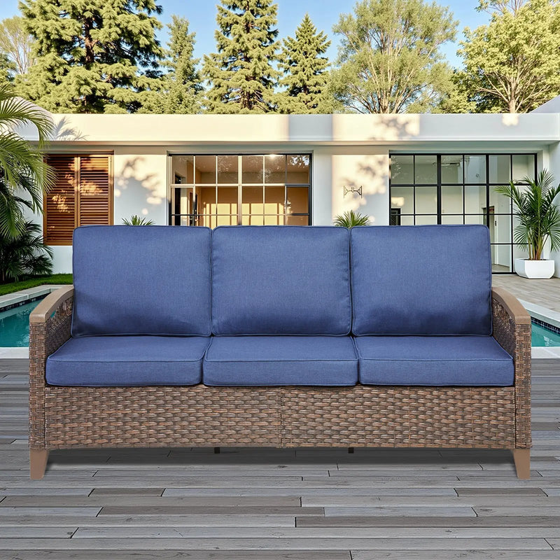 73.6" Wide Outdoor Wicker Patio Sofa by HouseOfZazla