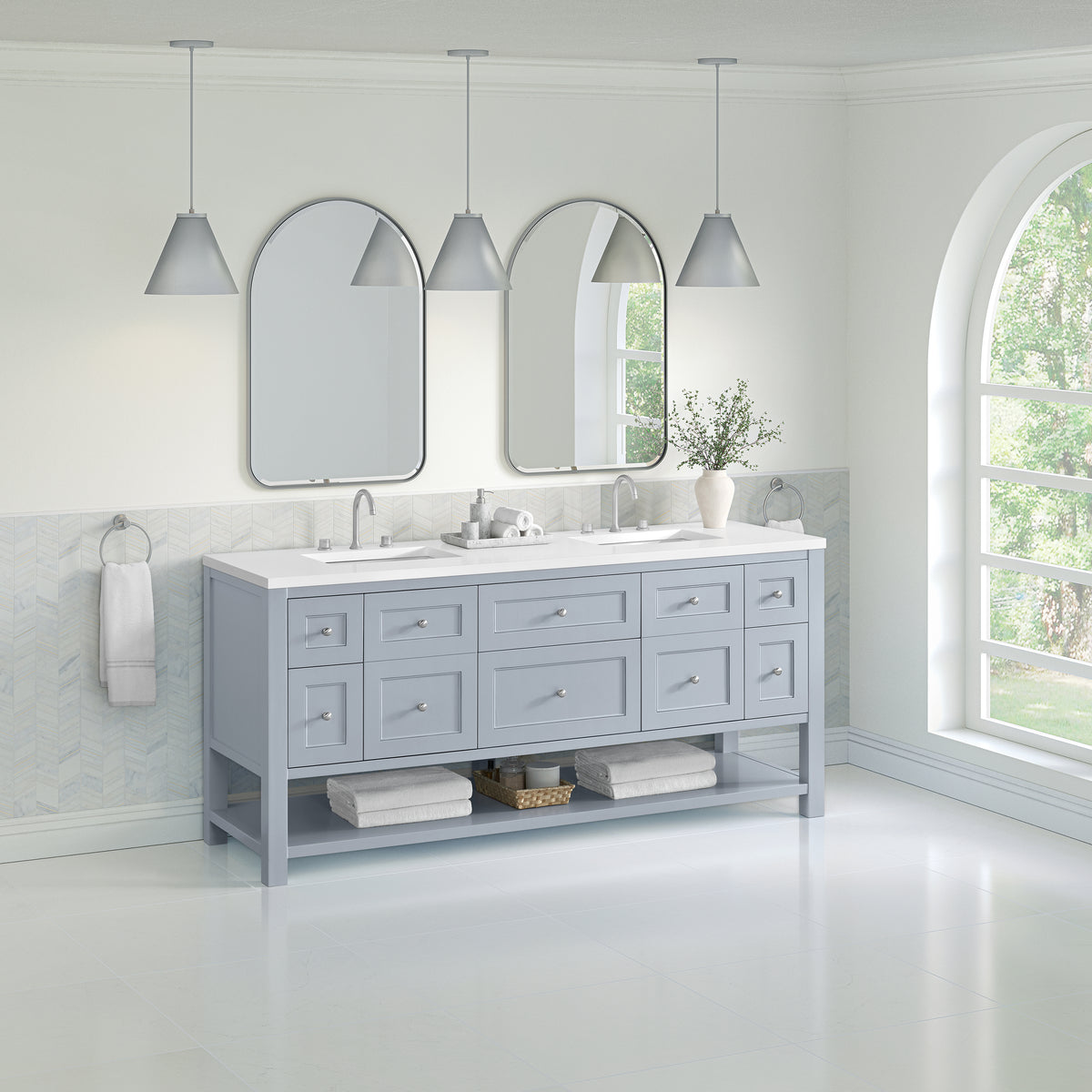 James Martin Breckenridge 72" Double Bathroom Vanity, Serenity Blue, view 33