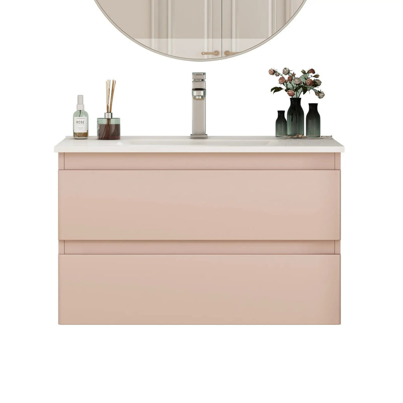 32-Inch Wall-Mounted Bathroom Vanity With Sink Combo by HouseOfZazla
