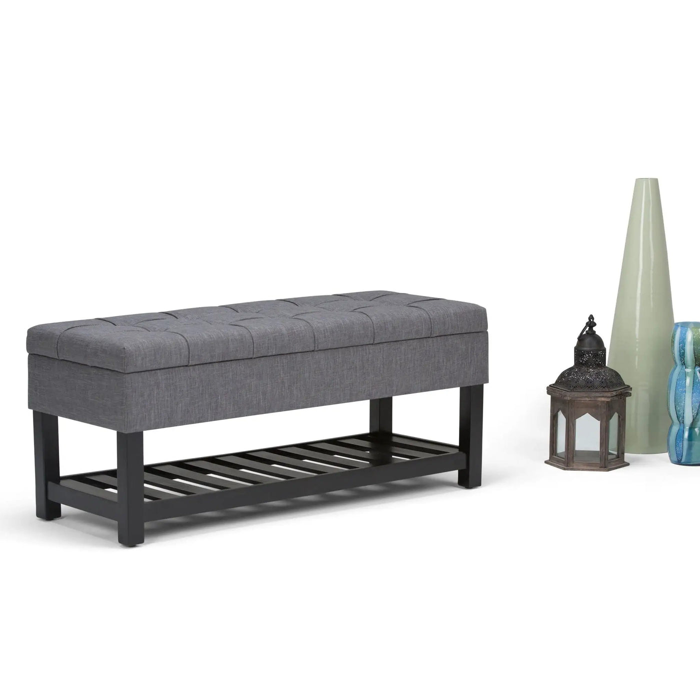 Saxon - Upholstered Transitional Storage Ottoman Bench by HouseOfZazla