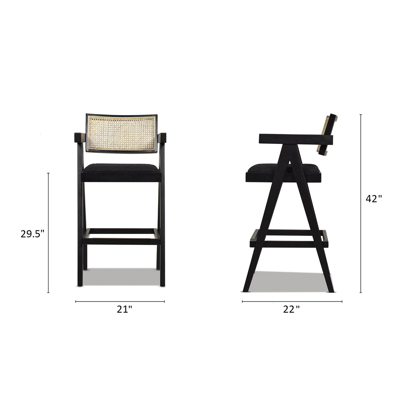 Milan - Modern Webbing Back Stool With Arms (Set of 3) by HouseOfZazla