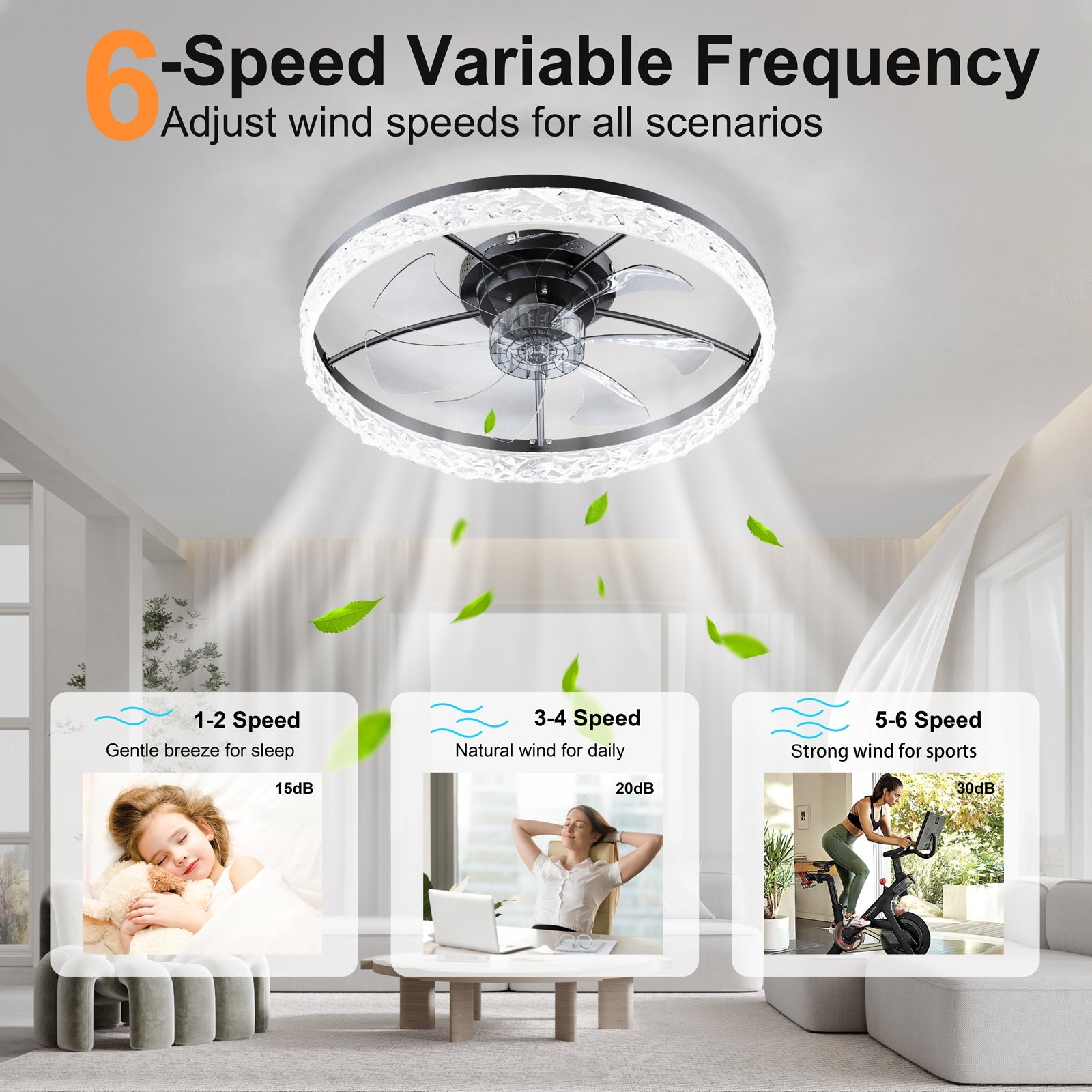 23.6" Ceiling Fan with Lights, Remote and App Control by HouseOfZazla