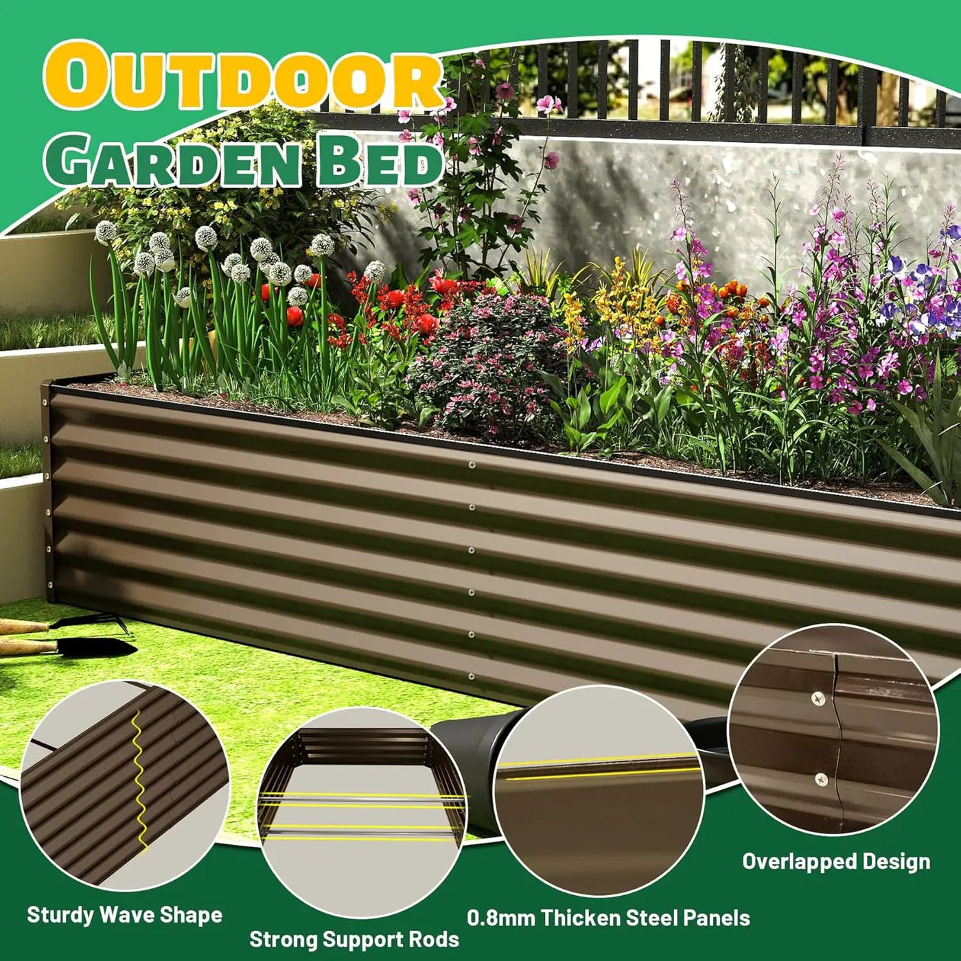 6x3x1.5ft Galvanized Raised Garden Bed by HouseOfZazla