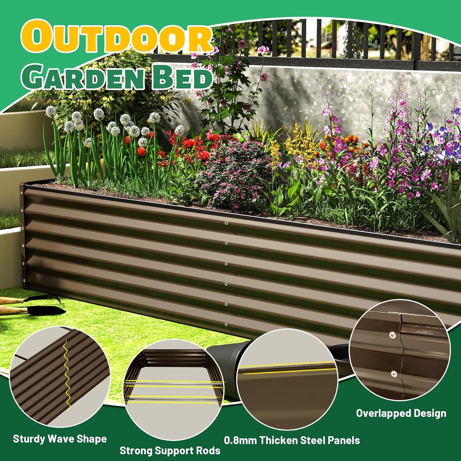 6x3x1.5ft Galvanized Raised Garden Bed by HouseOfZazla