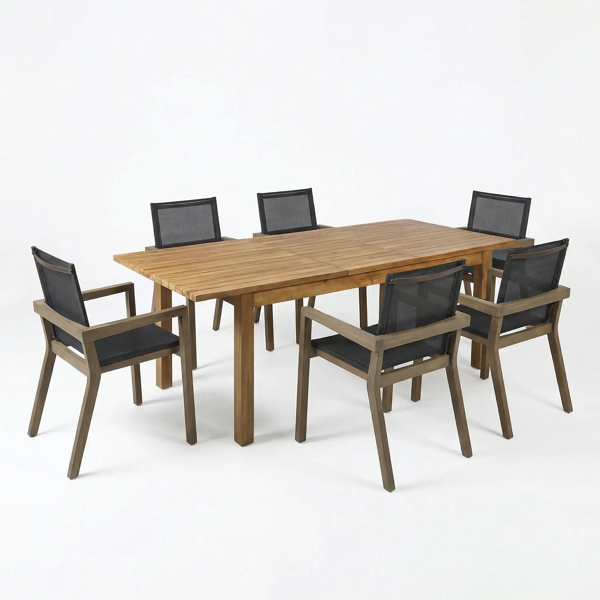 7 Pieces Acacia Wood Outdoor Dining Set by HouseOfZazla