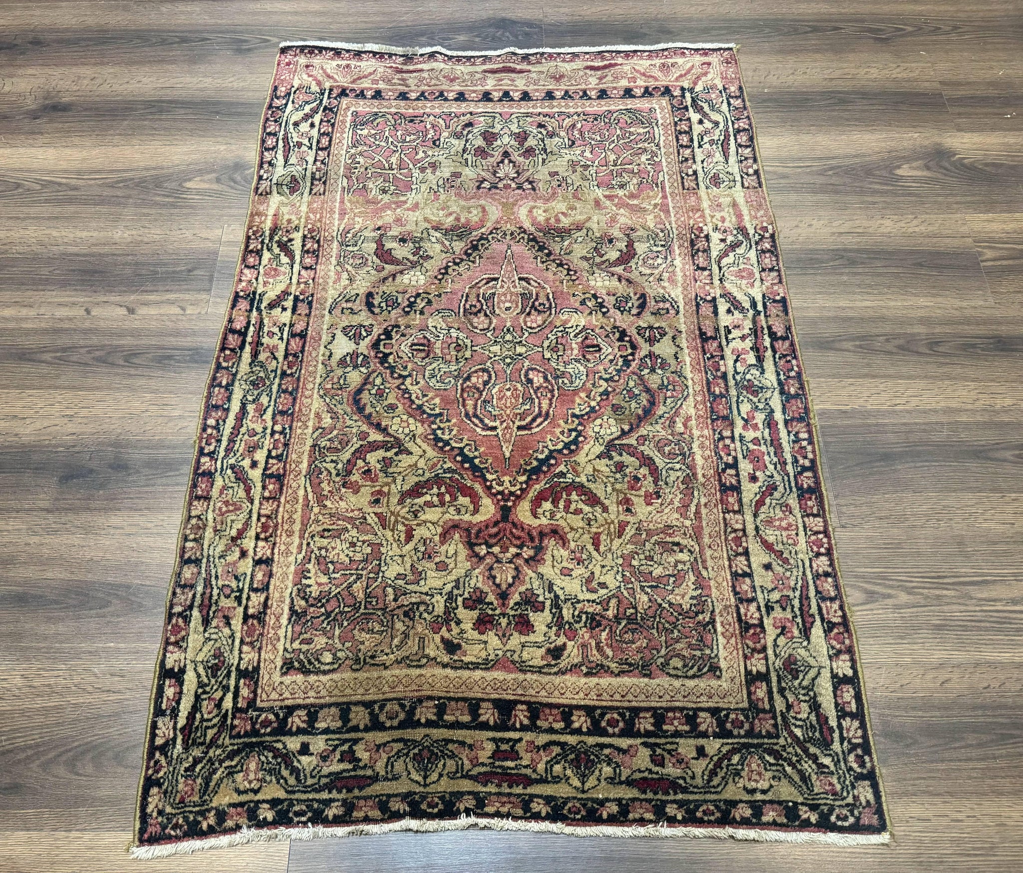 Antique Persian Lavar Rug 3x5, Persian Kerman Rug, Traditional Persian Carpet by Jewel Rugs