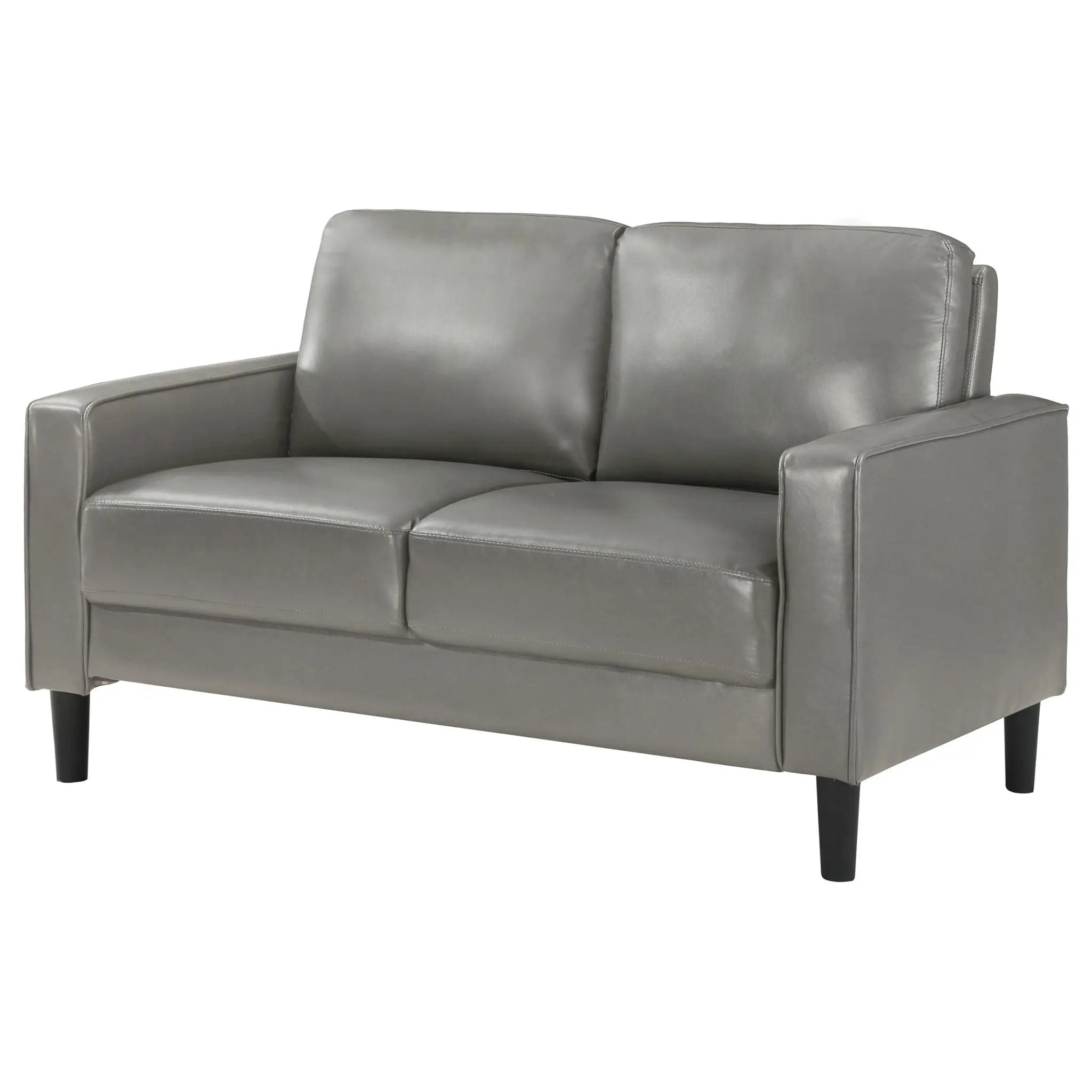 Ruth Upholstered Track Arm Loveseat Grey by Unique Piece Furniture