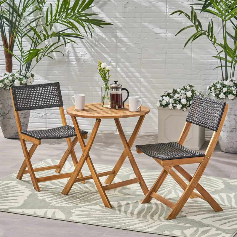 Ever Outdoor Dining Set with Dining Table and 2 Chairs by HouseOfZazla