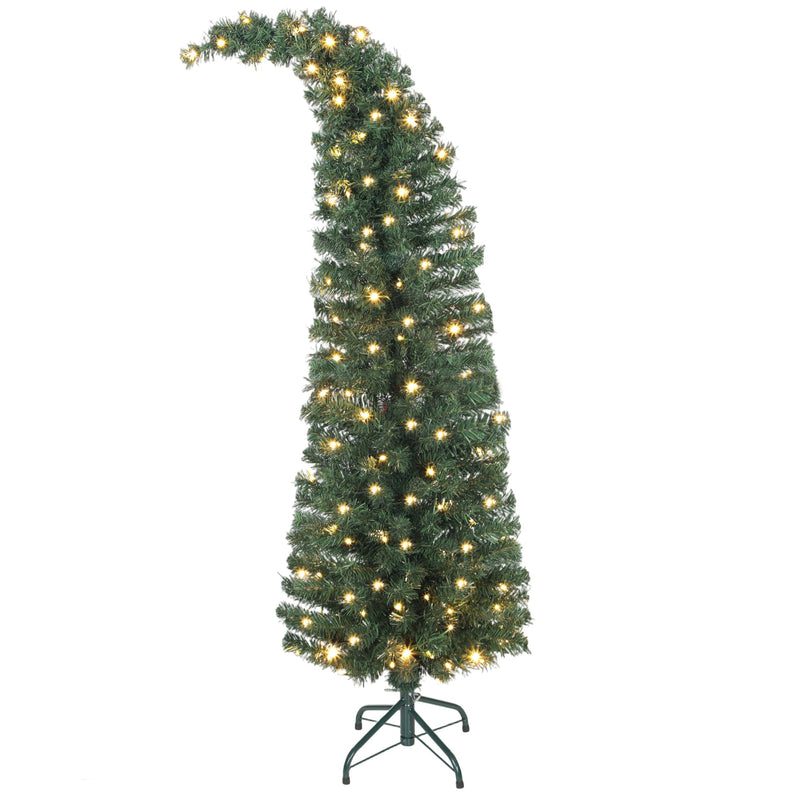 Prelit Whimsical Christmas Tree with 100 LED Lights - 5 ft, Slim PVC