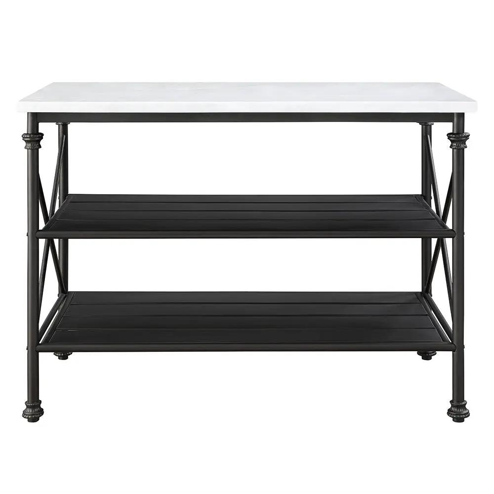 Brahm - Kitchen Island - White Marble Top & Gray by Unique Piece Furniture