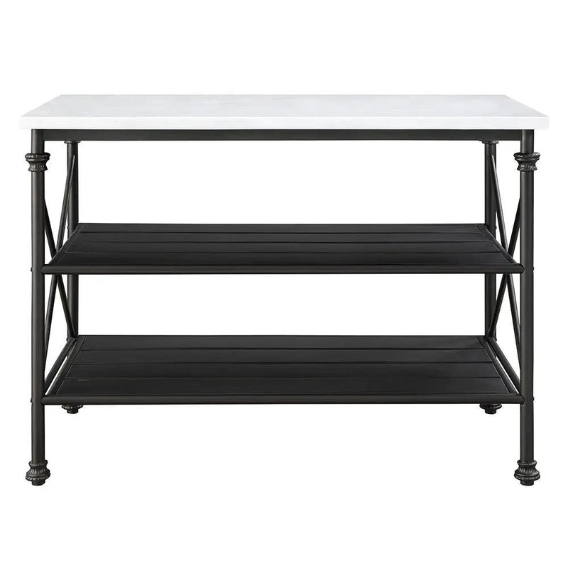 Brahm - Kitchen Island - White Marble Top & Gray by Unique Piece Furniture