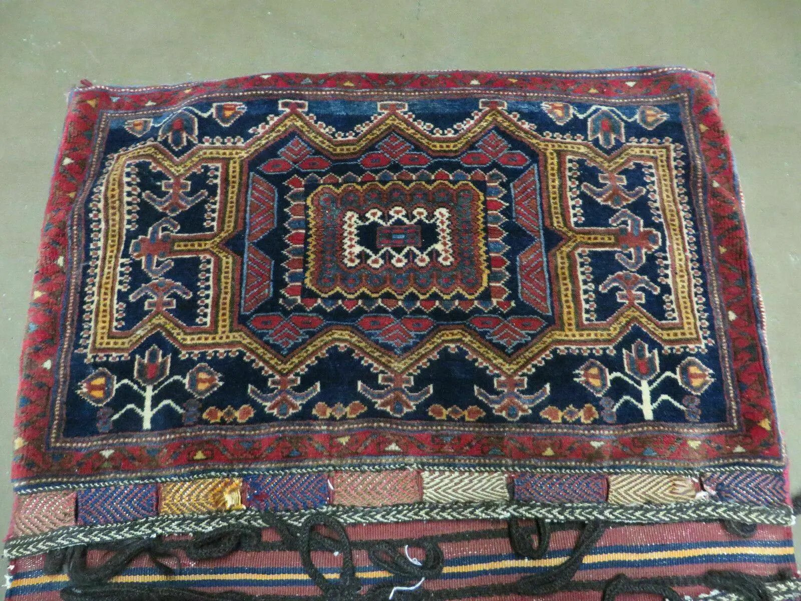 3' X 4.5' Antique Handmade Turkish Tribal Wool Rug Double Saddle Bag Nice by Jewel Rugs