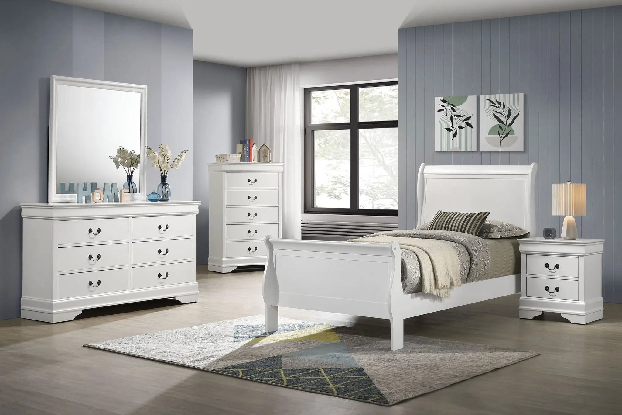 Louis Philippe 5-piece Twin Bedroom Set White by Unique Piece Furniture
