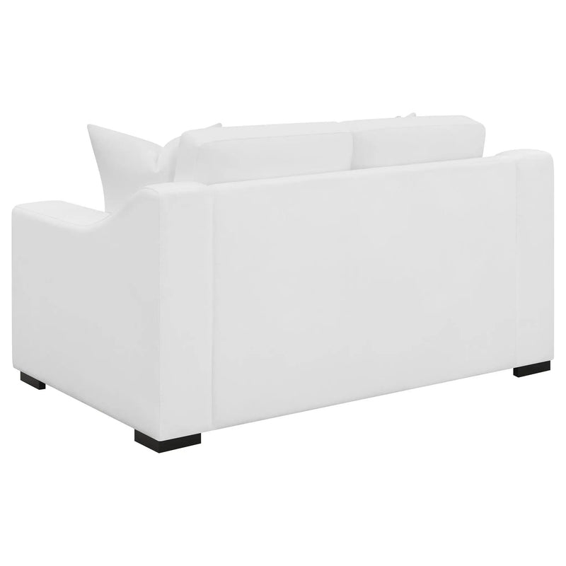 Ashlyn Upholstered Sloped Arm Loveseat White by Unique Piece Furniture