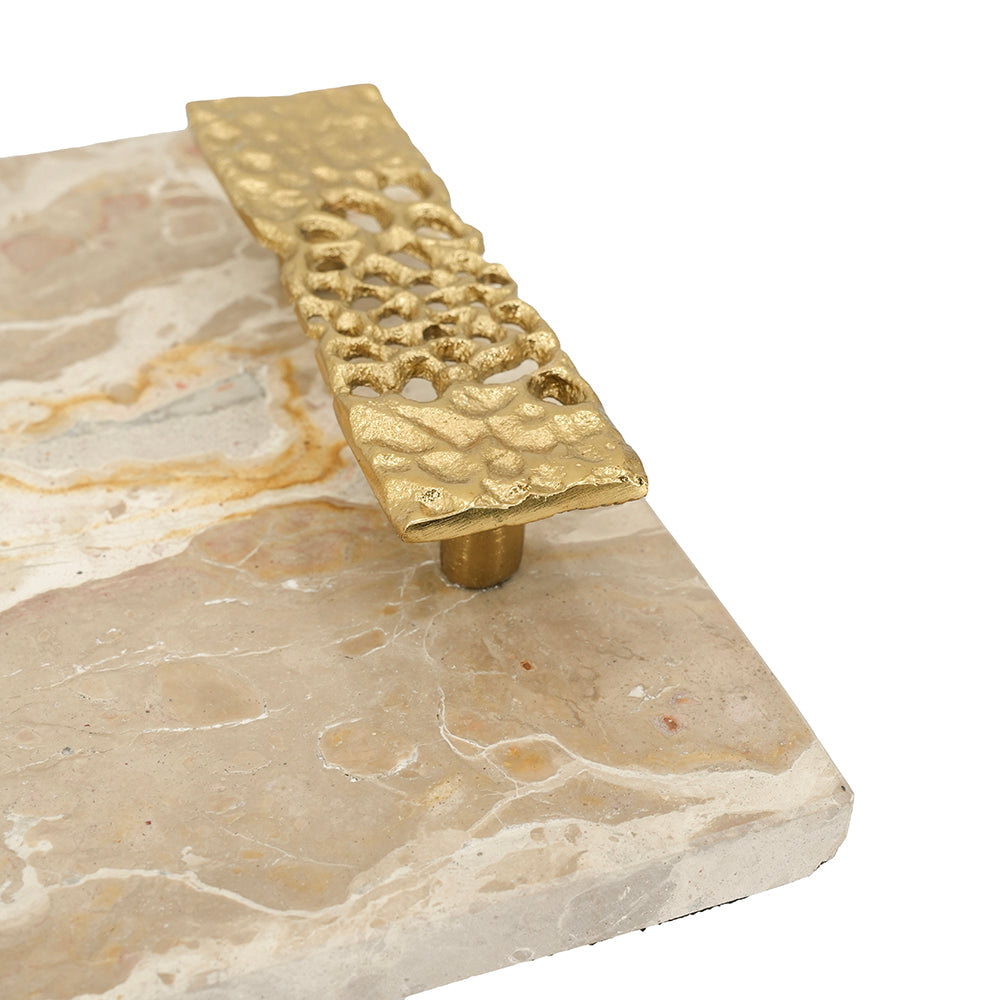 Marble Tray with Gold Handles – 17.7x9.7x2 Inches, photo 8 of 10