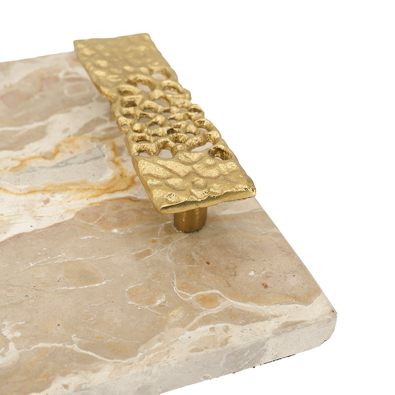 Marble Tray with Gold Handles – 17.7x9.7x2 Inches, photo 8 of 10
