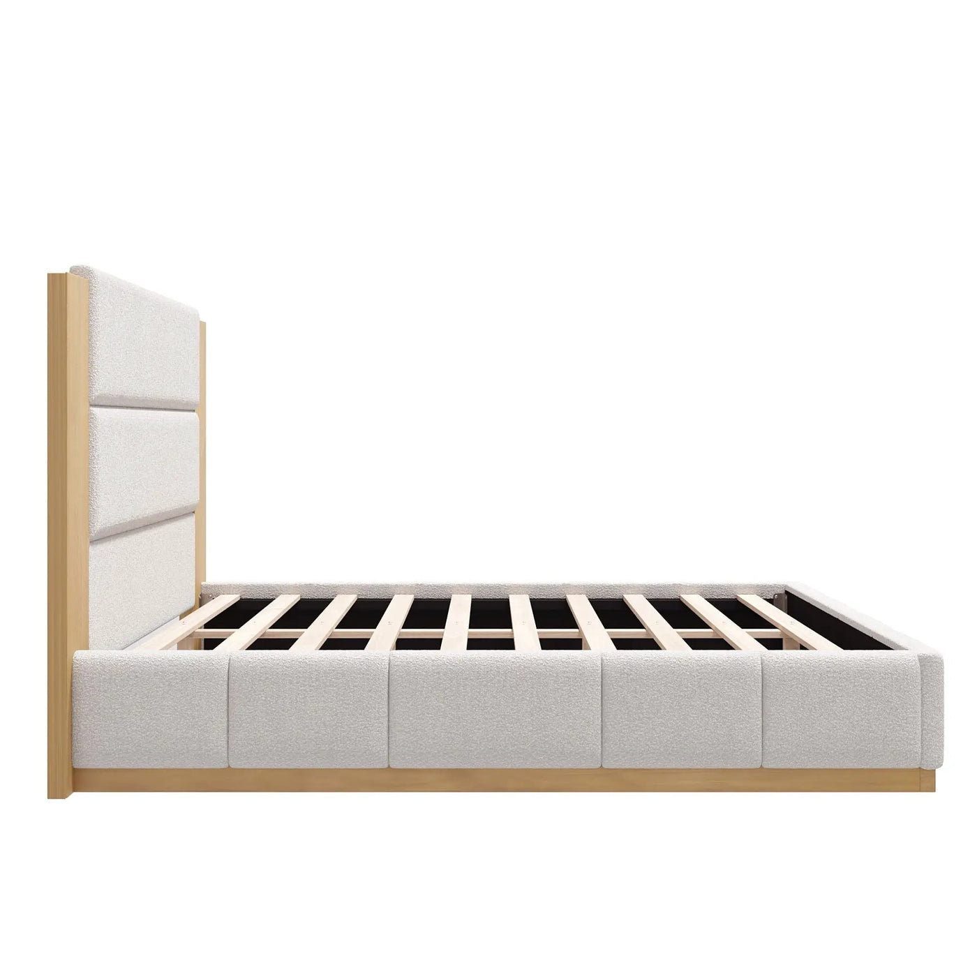 Modern Upholstered Platform Bed With Extended Headboard by HouseOfZazla