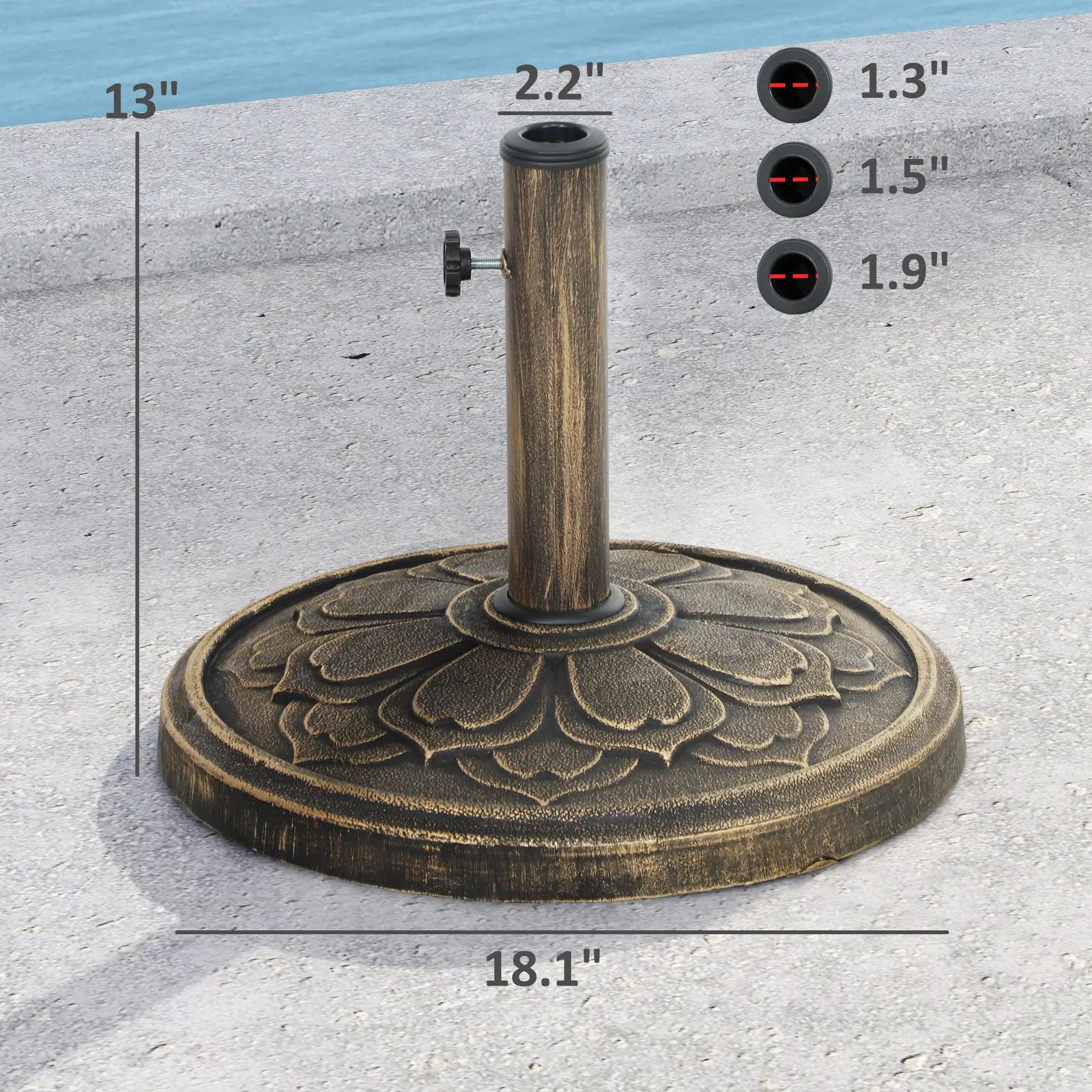 Umbrella Stand, Patio Umbrella Base, Resin Outdoor Umbrella Stand Base by HouseOfZazla
