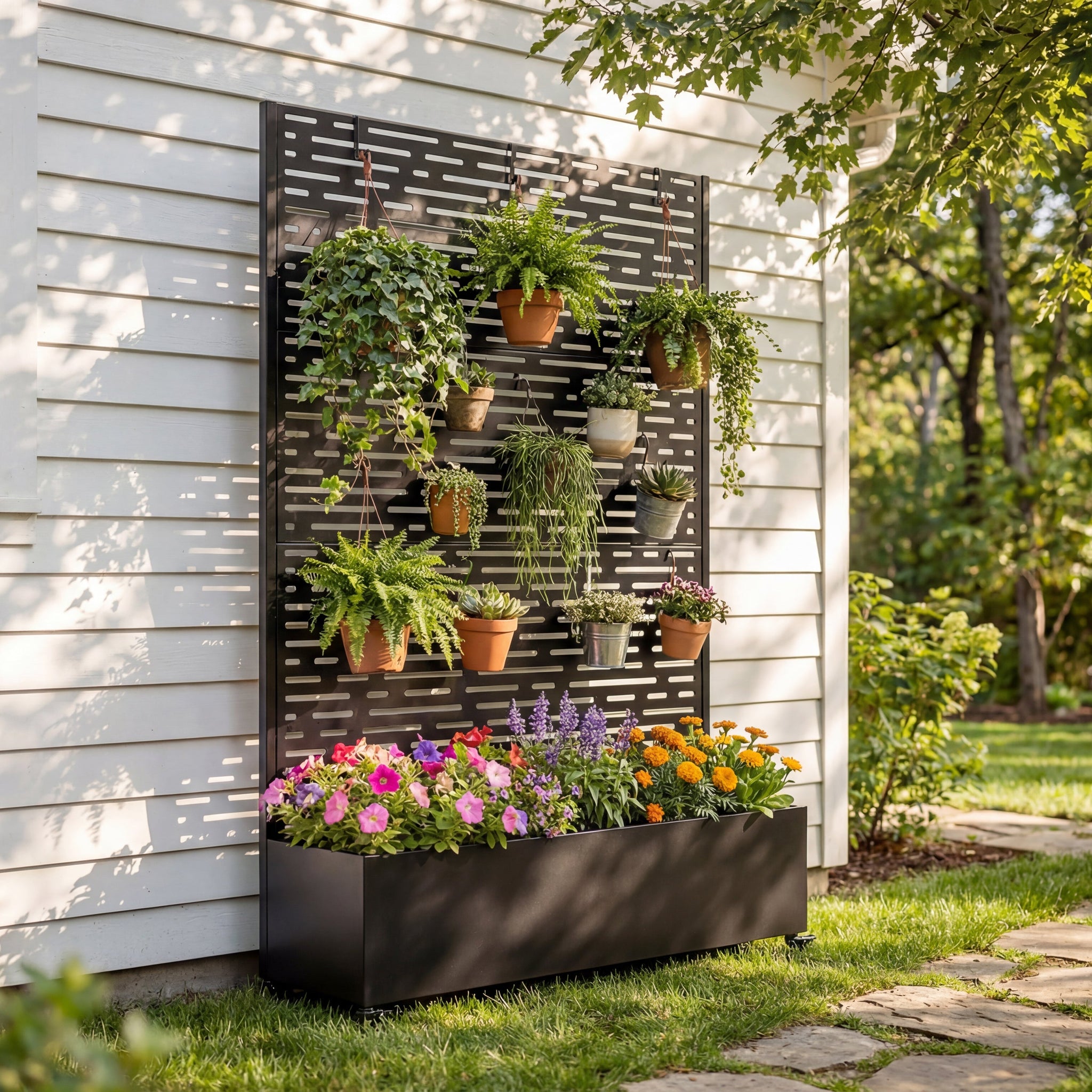 Metal Raised Garden Bed with Wheels and Trellis by HouseOfZazla
