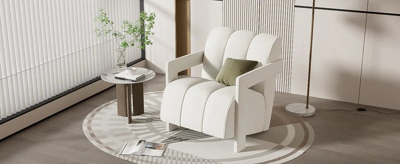 Modern Minimalist Leisure Armchair With L Shaped Armrests by HouseOfZazla
