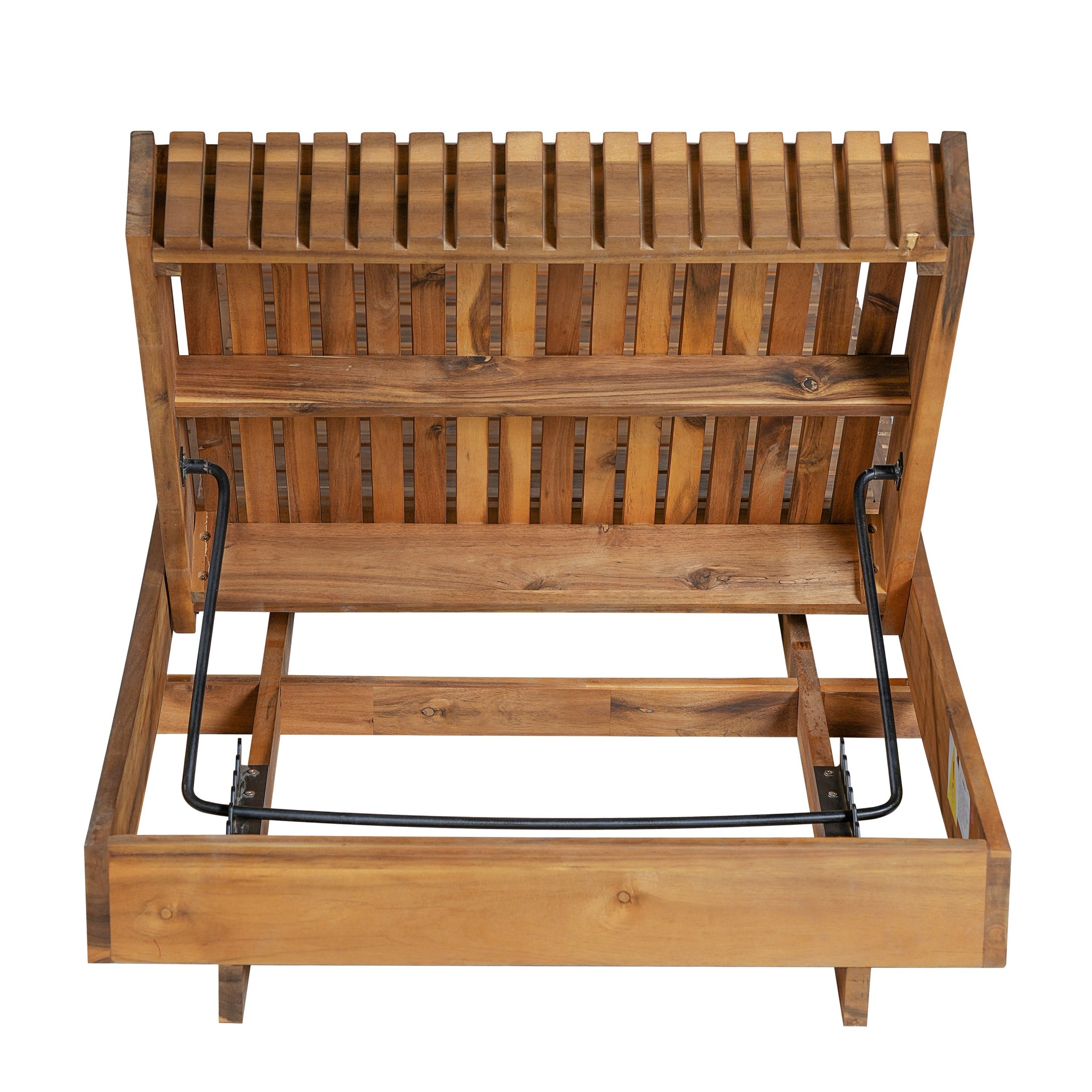 Lounge Chaise Set, Acacia Solid Wood with Cream Lounge Cushion by HouseOfZazla