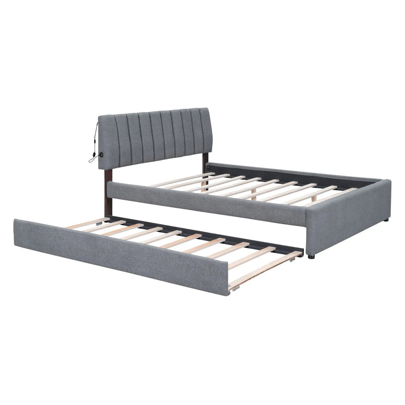 Upholstered Platform Bed With Trundle by HouseOfZazla