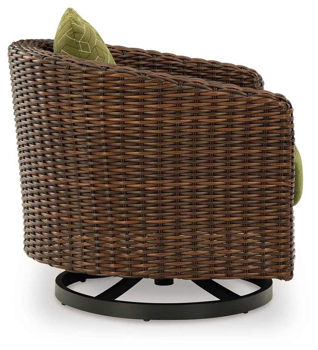 Horizon Hall - Swivel Lounge With Cushion - Brown / Green by Unique Piece Furniture