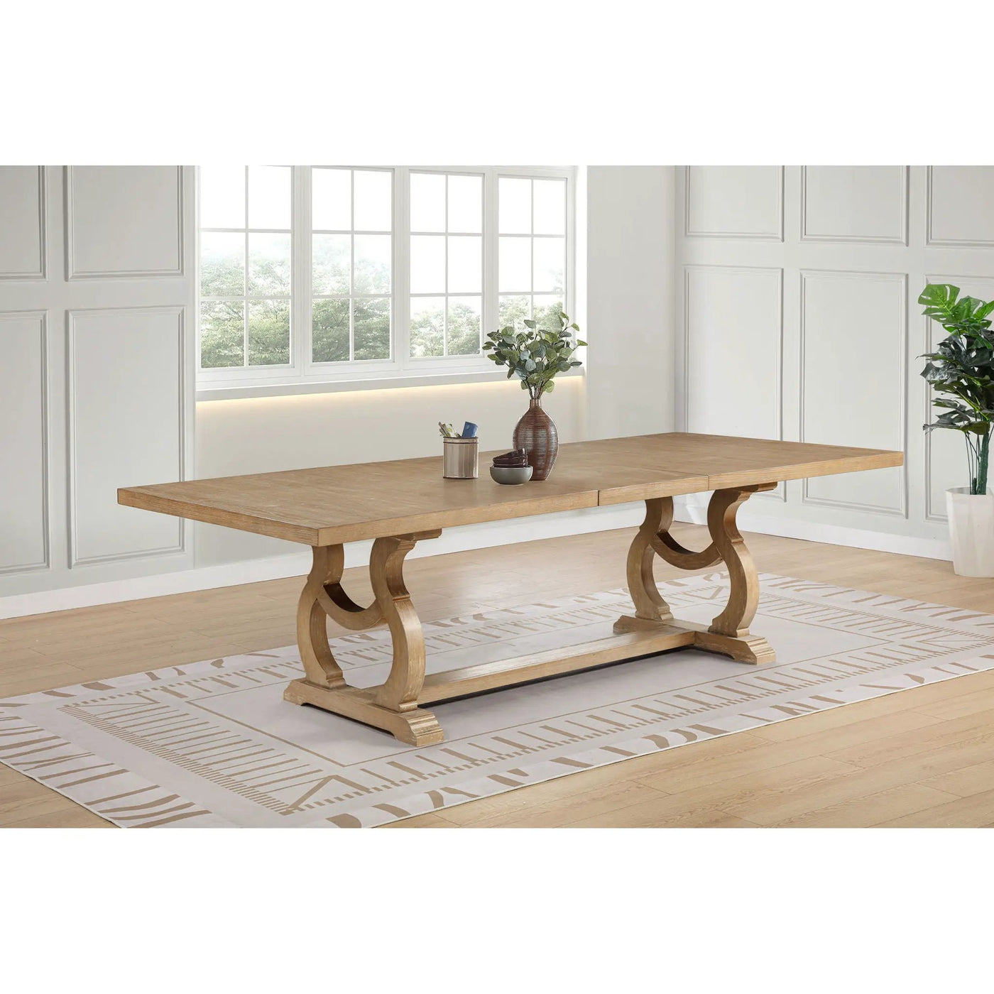 Fremont - Trestle Rectangular Dining Table With Removable Leaf by HouseOfZazla