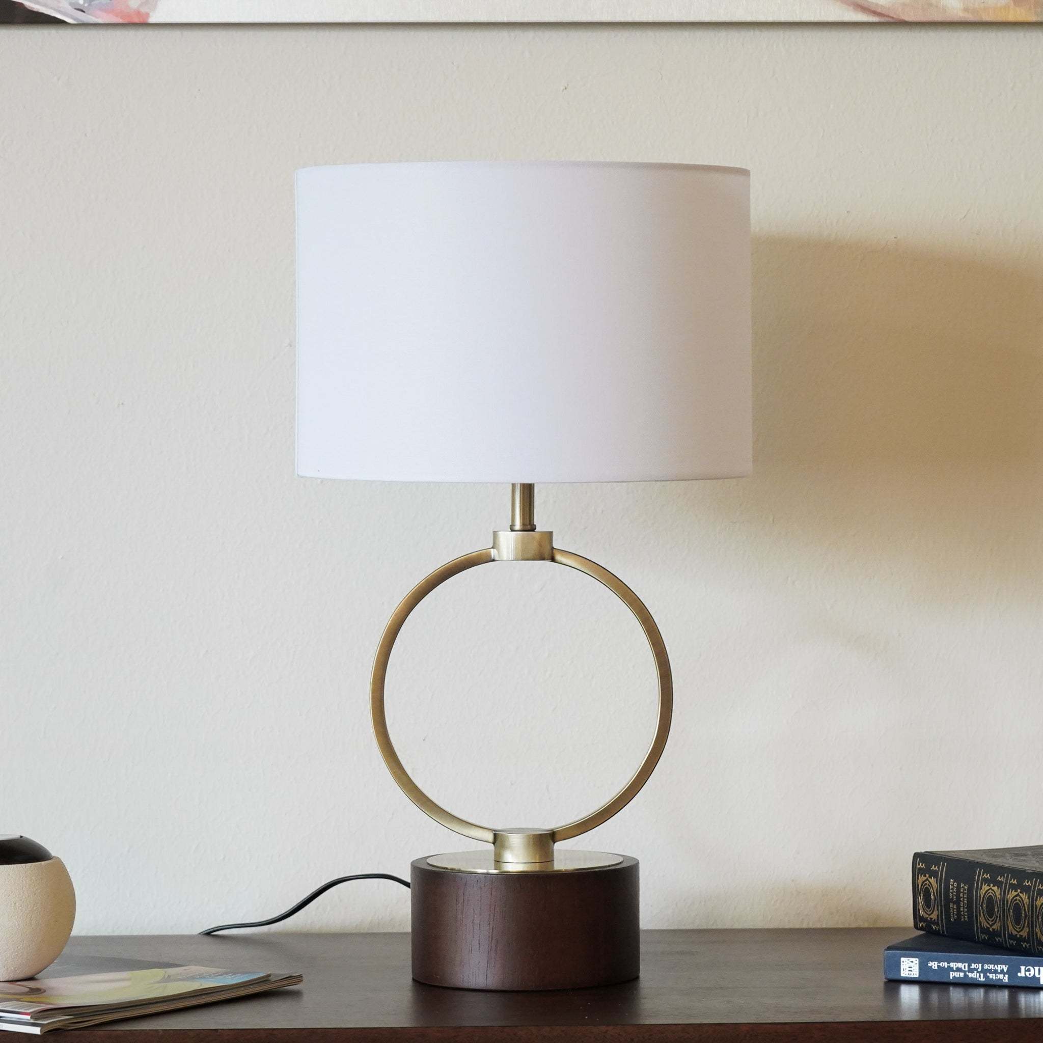 Nordic Home Creative Bedroom Table Lamp with Grid Metal Circular Design by HouseOfZazla