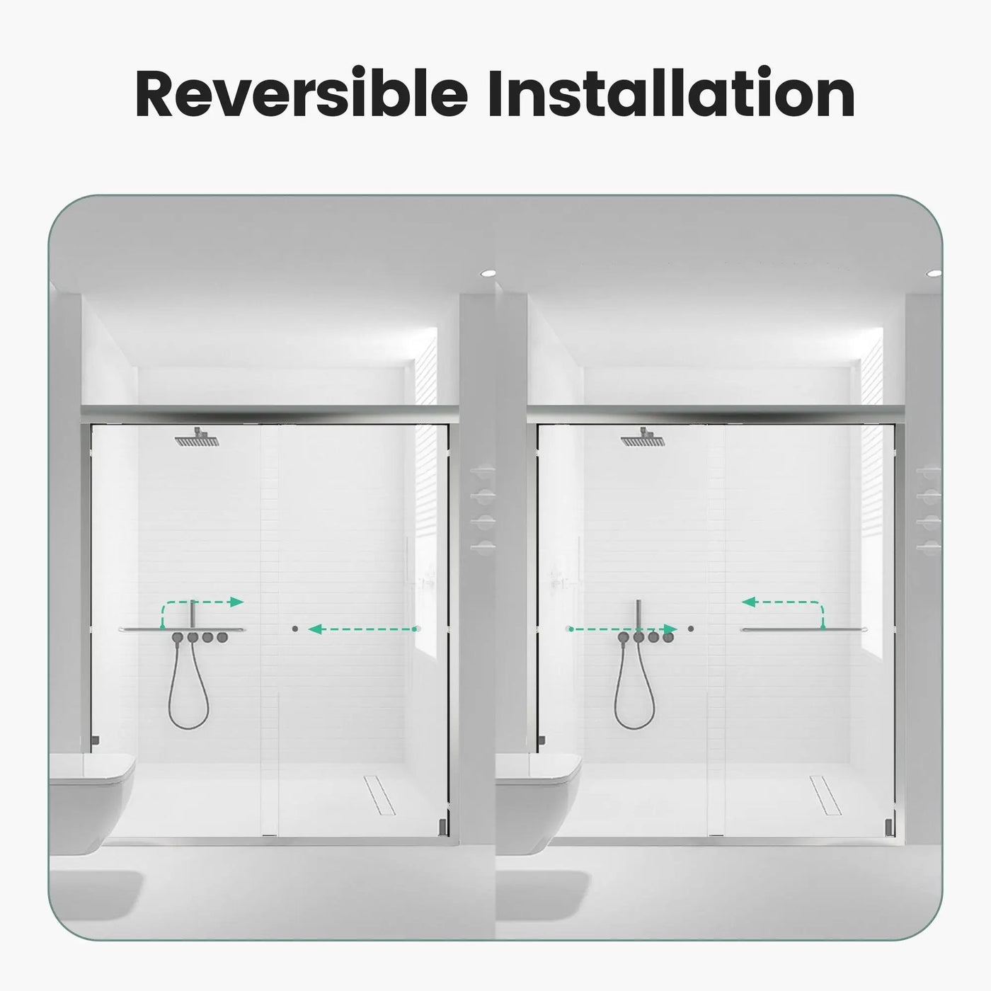 Semi-Frameless Double Sliding Shower Door, Bypass Shower Door, 1 / 4" (6Mm) Thick SGCC Tempered Glass Door by HouseOfZazla