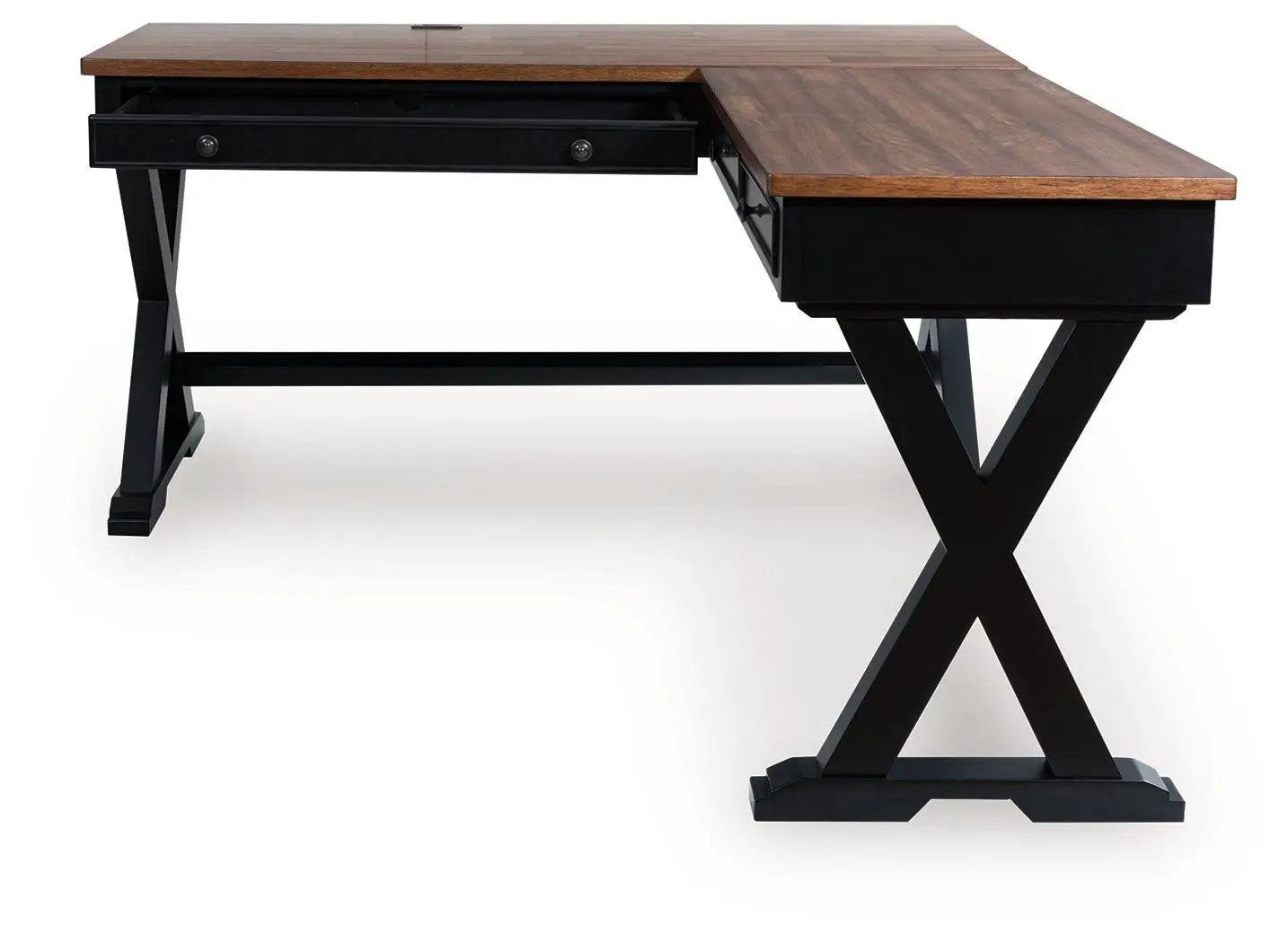 Wildenauer - Home Office Desk And Return - Brown / Black by Unique Piece Furniture
