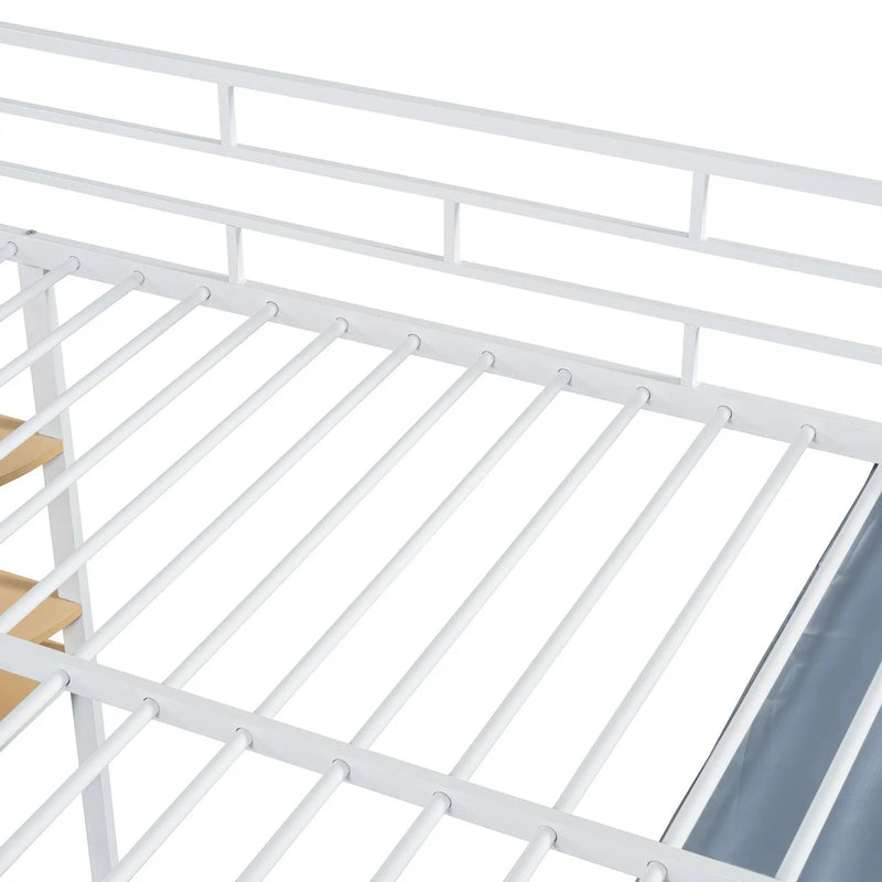 Loft Bed With Desk, Shelves, Power Outlet, LED Light And Wardrobe by HouseOfZazla