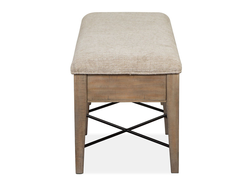 Paxton Place - Bench With Upholstered Seat - Dovetail Gray, photo 7 of 7