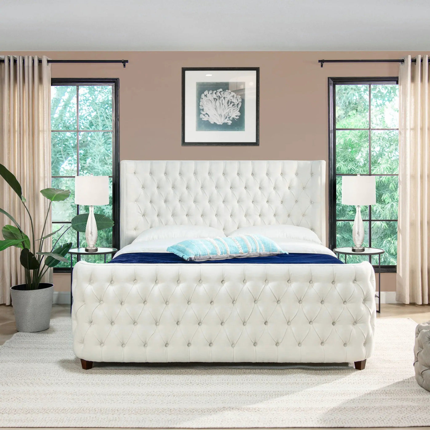 Brooklyn - Tufted Panel Bed Headboard And Footboard Set by HouseOfZazla